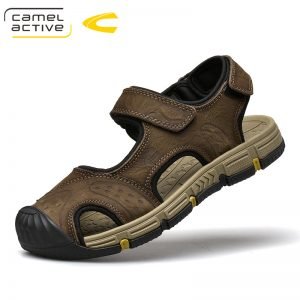 Comfortable leather sandals casual shoes men's sandals rubber soles true leather upper stylish appearance