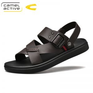 Men Beach Sandals Hook Loop Leather Men Shoes Plus Size