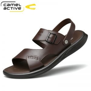 PU Flip Flops Shoes Male Outdoor Non-slip Flat Beach Slides Big Size
