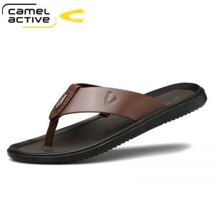 PU Flip Flops Shoes Male Outdoor Non-slip Flat Beach Slides